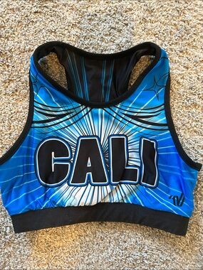Varsity Brand Blue 'CALI' Sports Bra